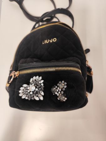 Zainetto piccolo Liu Jo nero velluto strass
