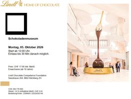 Lindt Schokoladenmuseum 2x Tickets Erwachsene