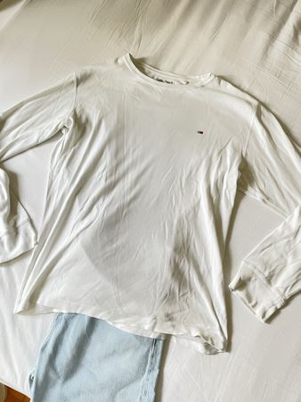 T-Shirt Tommy Hilfiger Blanc XL Manches Longues Neuf
