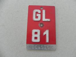 Velonummer Velo Rad GL Nummer 81 Glarus 1981 Bike Geschenk