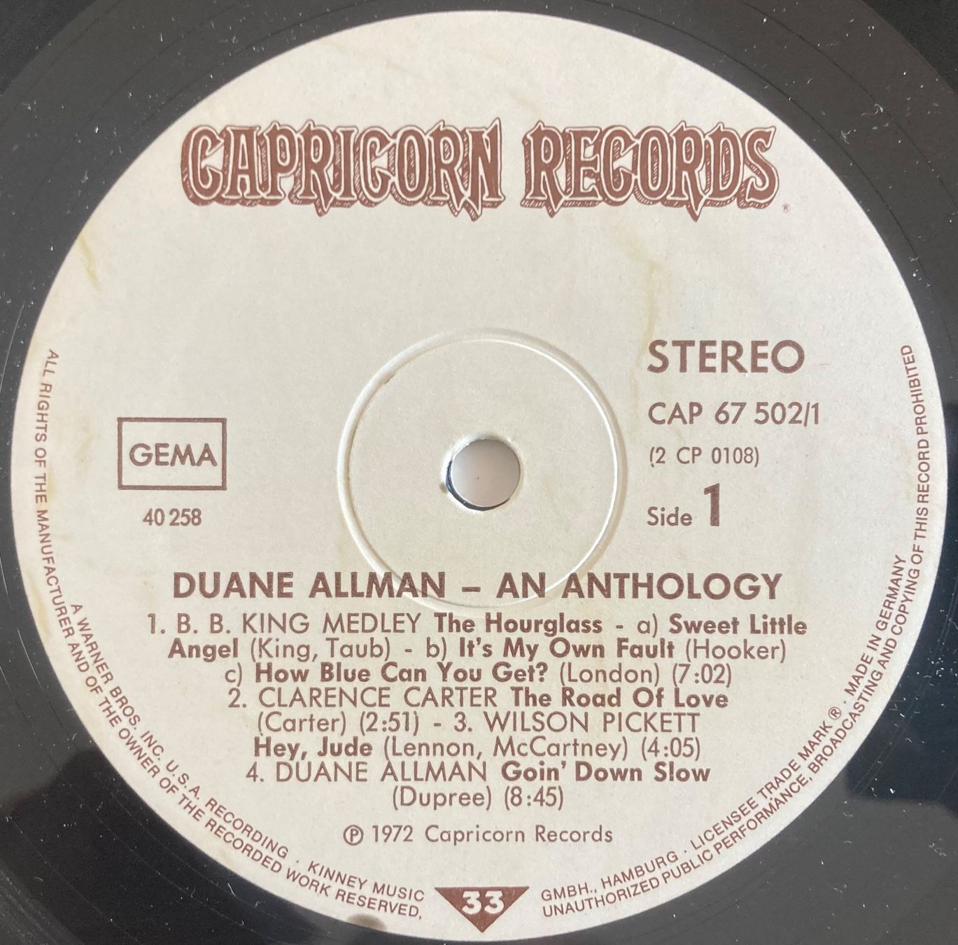 Dischi in vinile: DUANE ALLMAN - AN ANTHOLOGY – Usato da Poliez-Pittet venduto da Newtown-Records 3