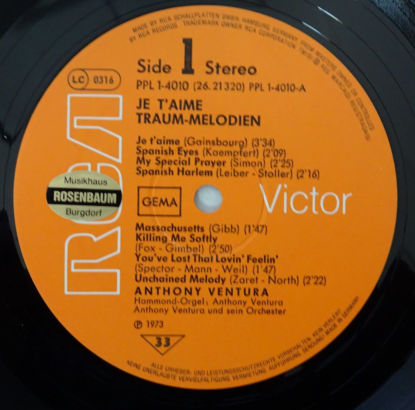 Dischi in vinile: Je t'aimee Traum-Melodien – Usato da Langenthal venduto da calicut 2