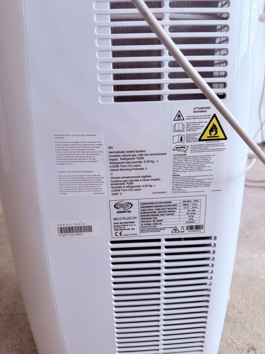 Argo Condizionatori: Argo Milo Plus 13000 BTU portable air conditioner used – Usato da Marbach LU venduto da bes_8xbp 2