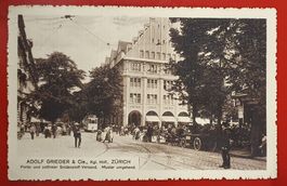 Zürich 1916 - Seidenhaus Grieder, belebt