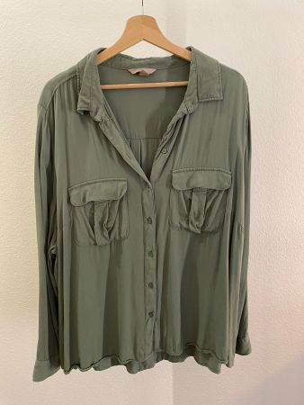 H&M Bluse langarm oliv Gr. 54