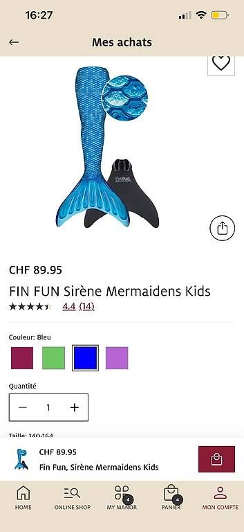Badekleider & Bikinis: Queue sirène Fin fun taille 146-164 mermaid  – Gebraucht aus Morges von flo_68sd