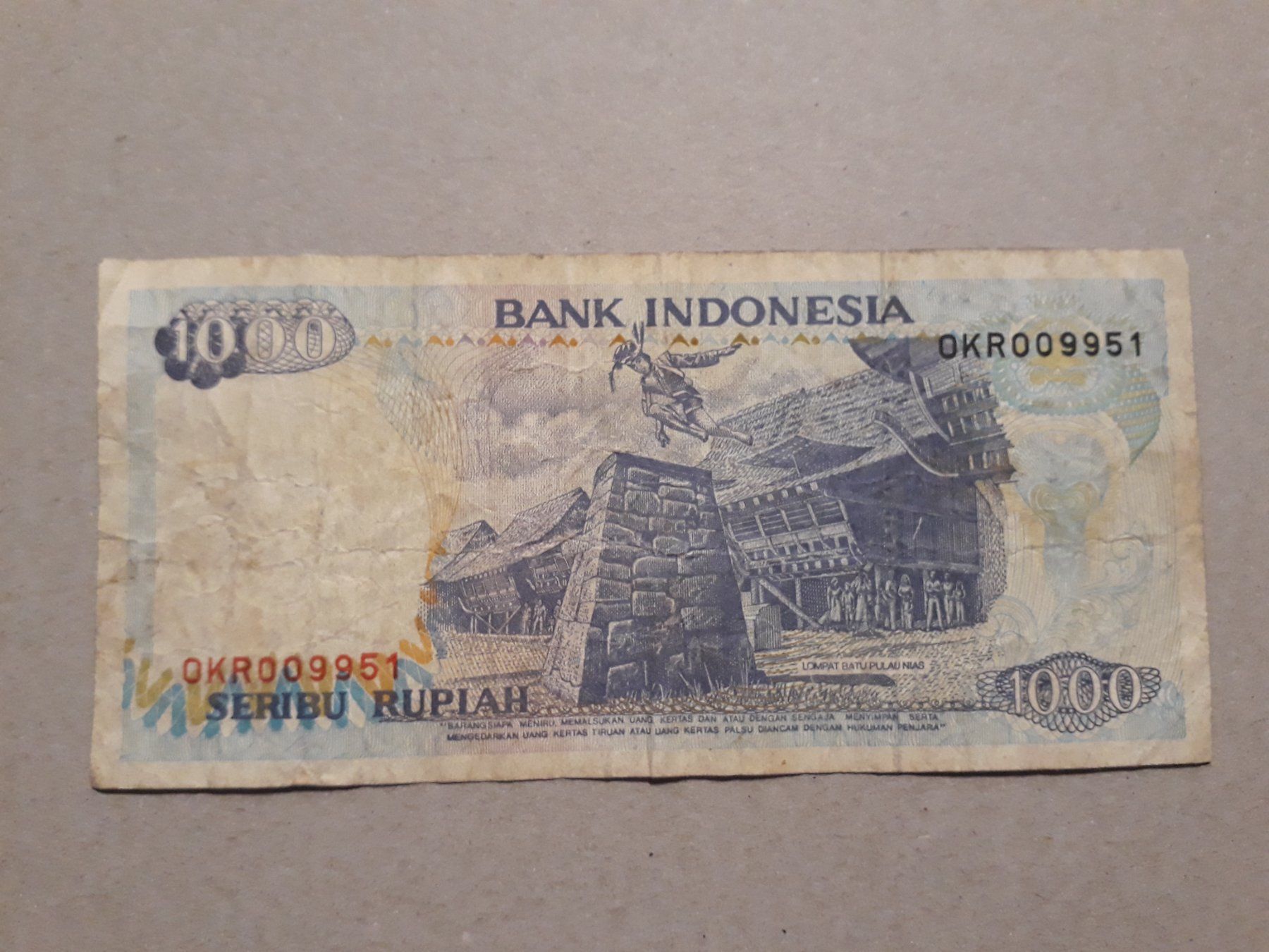Banconote: INDONESIEN - 2x 1000 Rupiah 1992 s-ss – Usato da Wichtrach venduto da LuckyLuke69 4