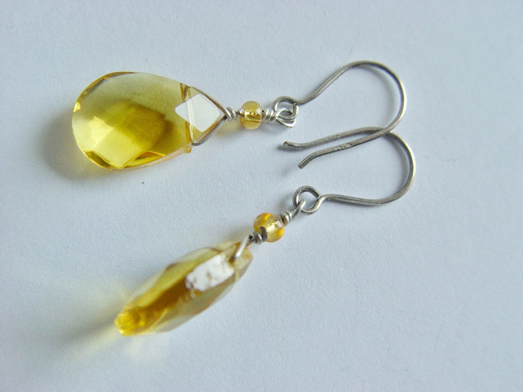 Boucles d'oreille: Ohrringe Silber 925 mit gelbem Glas – D'occasion à Henggart par gernli 1