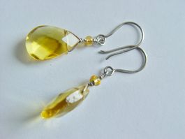 Ohrringe Silber 925 mit gelbem Glas