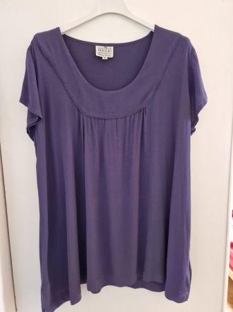 Kurzarmbluse blau, Grösse L