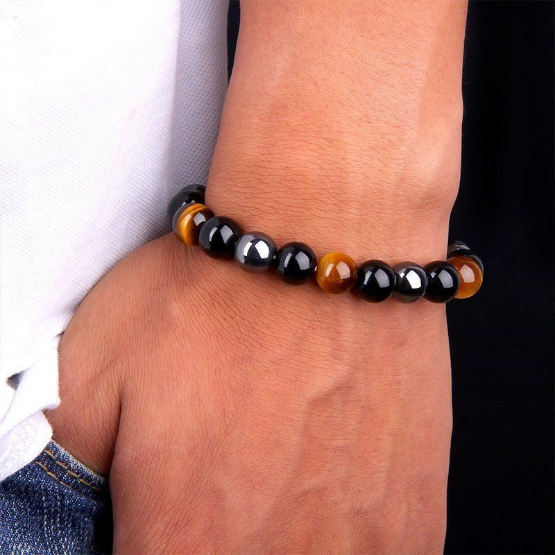 Bracciali & Braccialetti: 10mm Armband Obsidian,Hematit, Tigerauge – Nuovo (secondo la descrizione) da Visp venduto da steinschmuckwelt 3