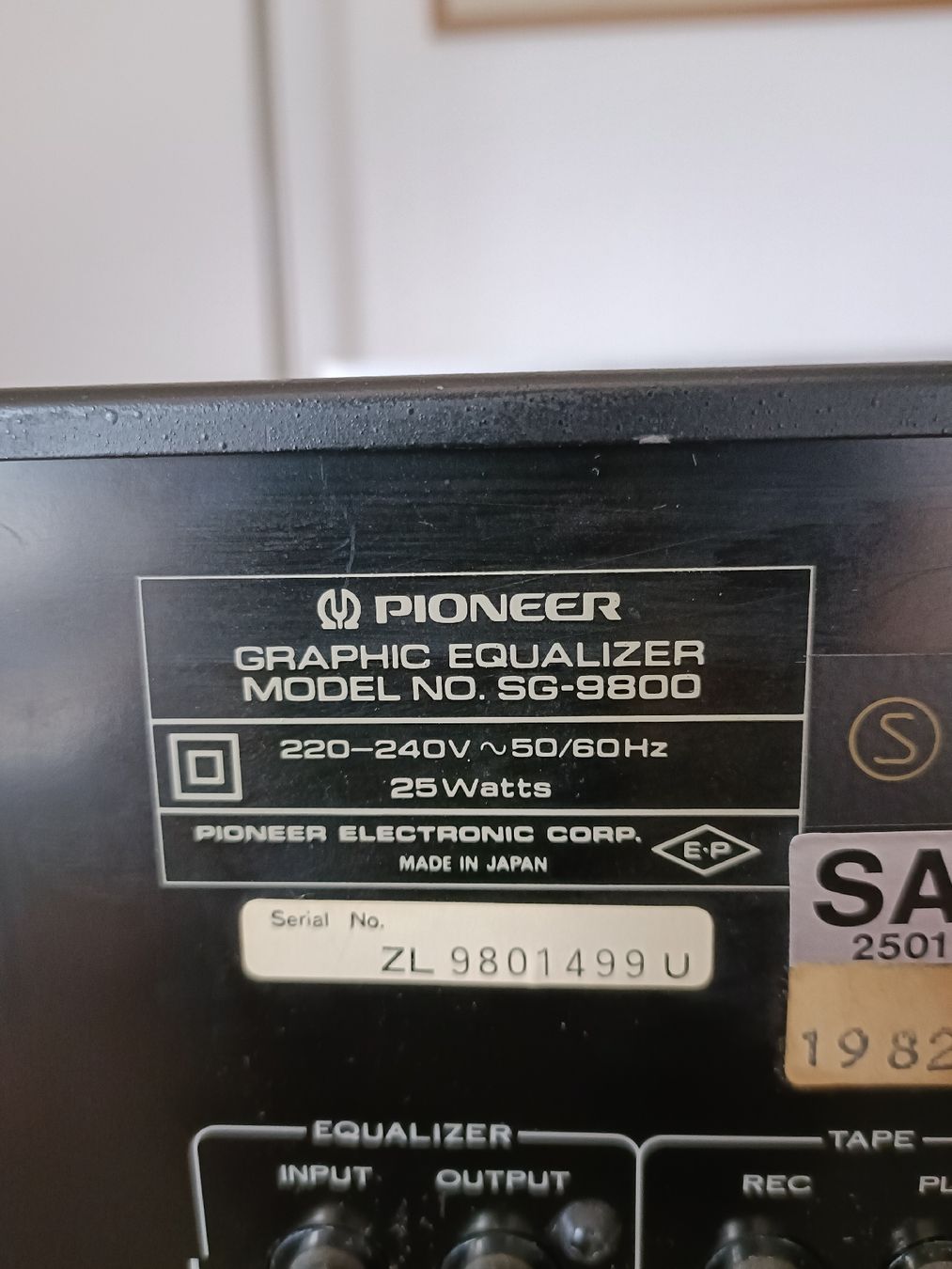 Pioneer Equalizzatori: pionnier equalizer SG 9800 – Usato da Plan-les-Ouates venduto da Bruni010 7