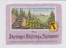 Etikette - Jhringer Riesling & Sylvaner 1961 /bd