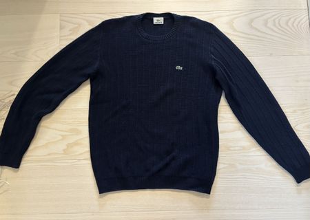 Vintage Lacoste Pullover 5/L Dunkelblau aus 100% Schurwolle