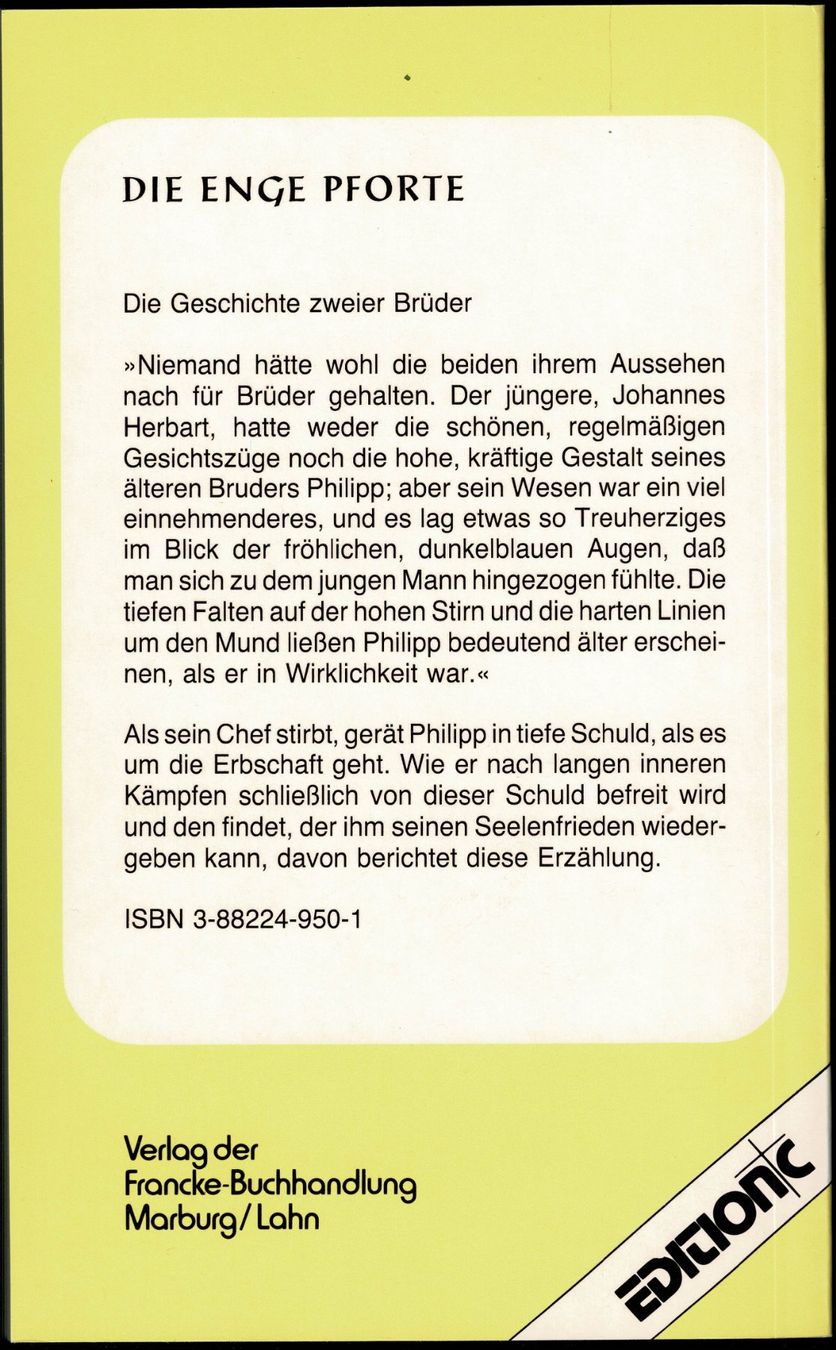 Libri: DIE ENGE PFORTE Annie SWAN – Usato da Hinwil venduto da RomRay 1