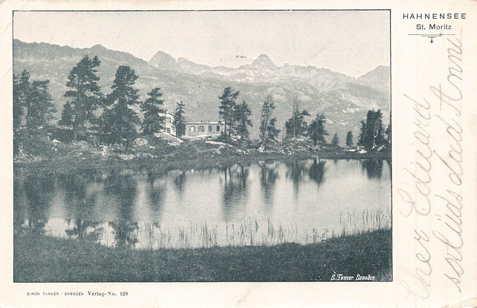 Cartoline postali: Hahnensee St. Moritz – Usato da Biasca venduto da Blenio71