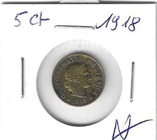 Monnaie Suisse: 0.05 Fr 1918 Laiton