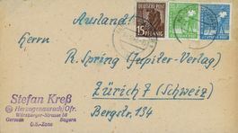 Deutschland 1948, US-Zone, Bedarfsbrief nach Zürich