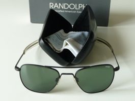 NEUE Randolph Aviator Matte Black 52mm greeen AGX mit Etui f