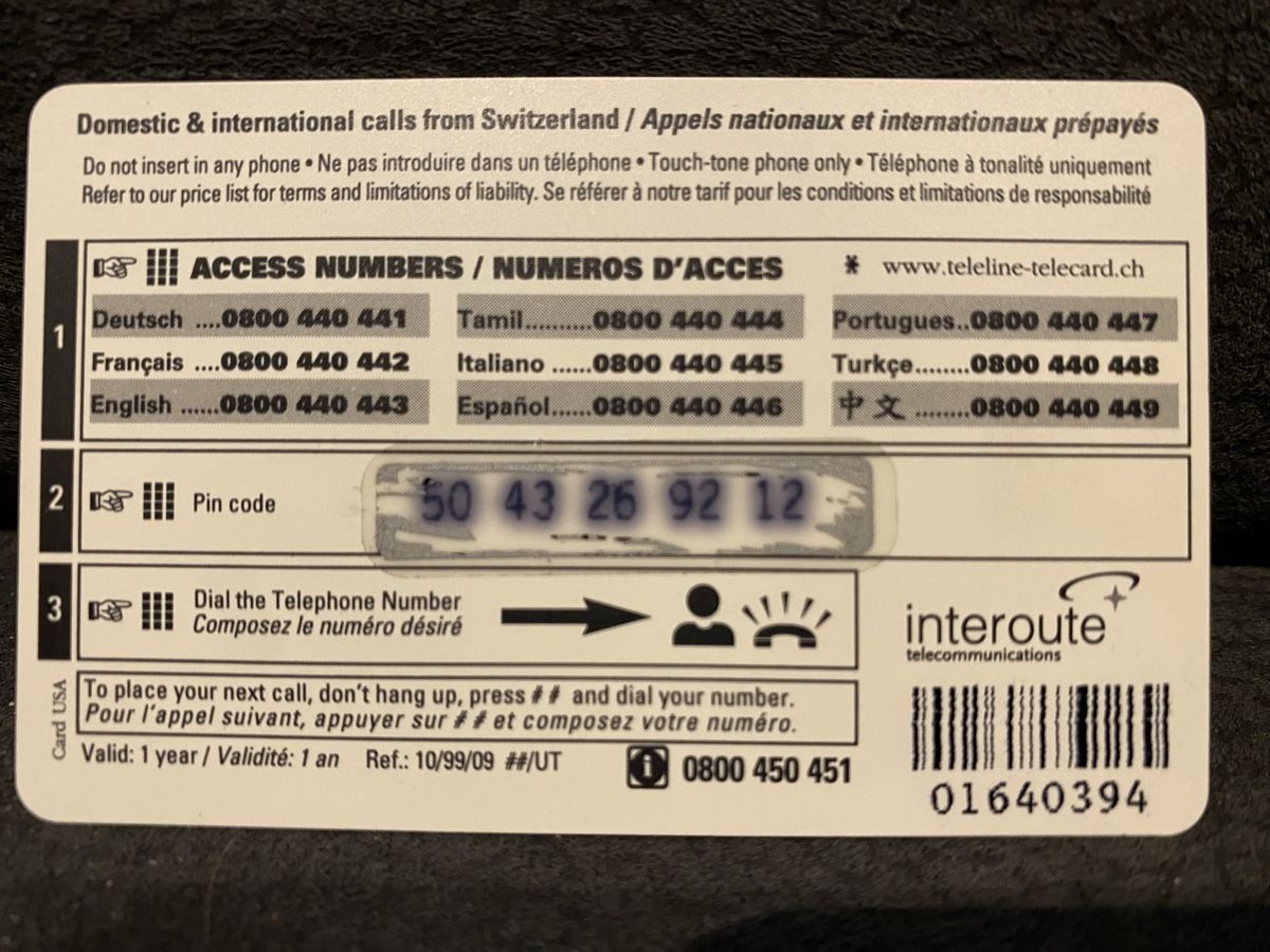 Cartes de téléphone: Teleline – D'occasion à Lausanne par babacard10 1