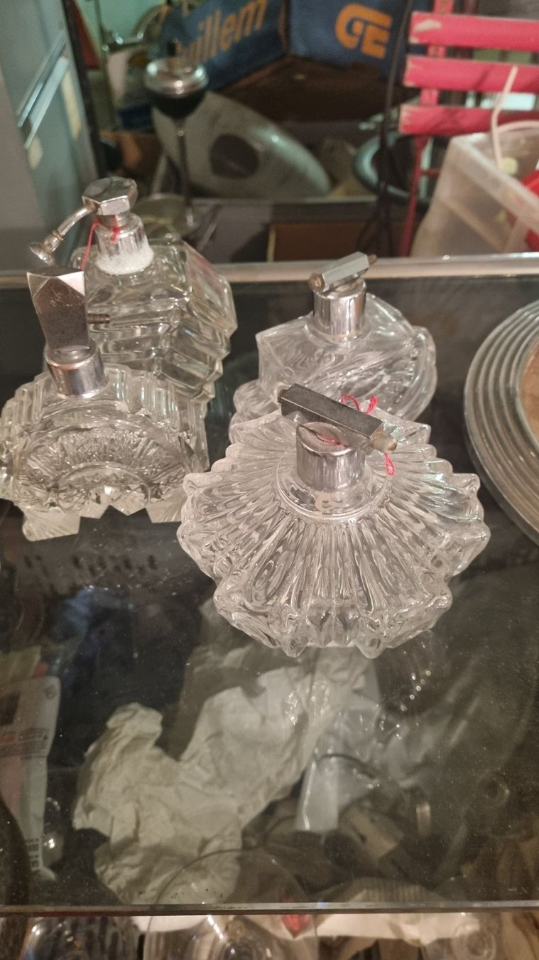 Flaconi: 4x Glas Parfum Flasche Flacon Art Deco – Usato da Basel venduto da Jcva 2