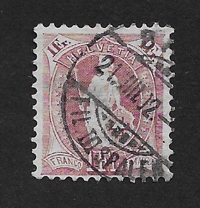Tous les timbres: 1902: Helvetia debout no 71E cachet de Basel – D'occasion à Walperswil par Tcheidi