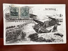 Kriegs-Postkarte 1. WK: Beschiessung von Namur