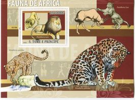 Block "Löwe & Leopard". São Tomé und Príncipe