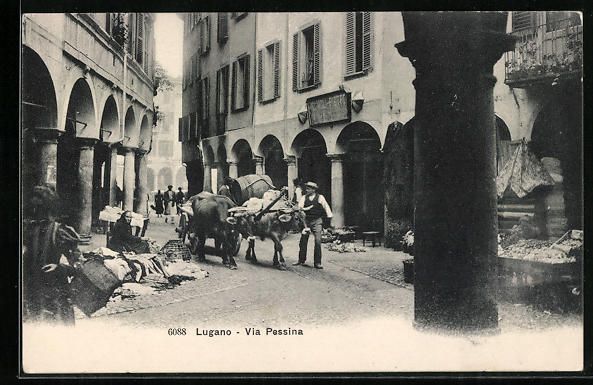 Cartoline postali: AK Lugano, Via Pessina – Usato da Berlin venduto da bartko-reher