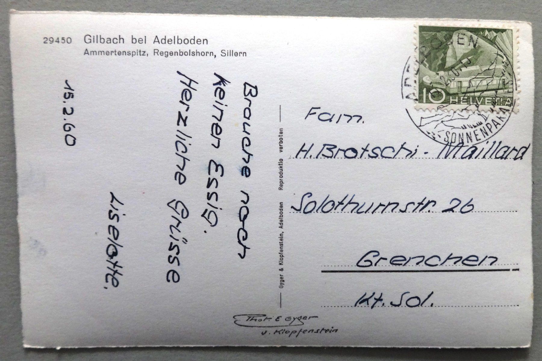 Ansichtskarten: Gilbach bei Adelboden – Gebraucht aus Fétigny von Billy2miny 1