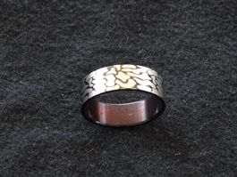 Ring Edelstahl Camouflage/Tarn schwarz/silber