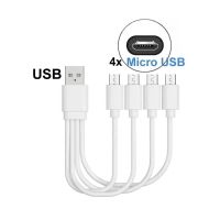 Mehrfach-Ladekabel USB auf 4× Micro-USB, 20 cm