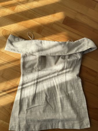 Zara Off-Shoulder Oberteil, Beige, Grösse M