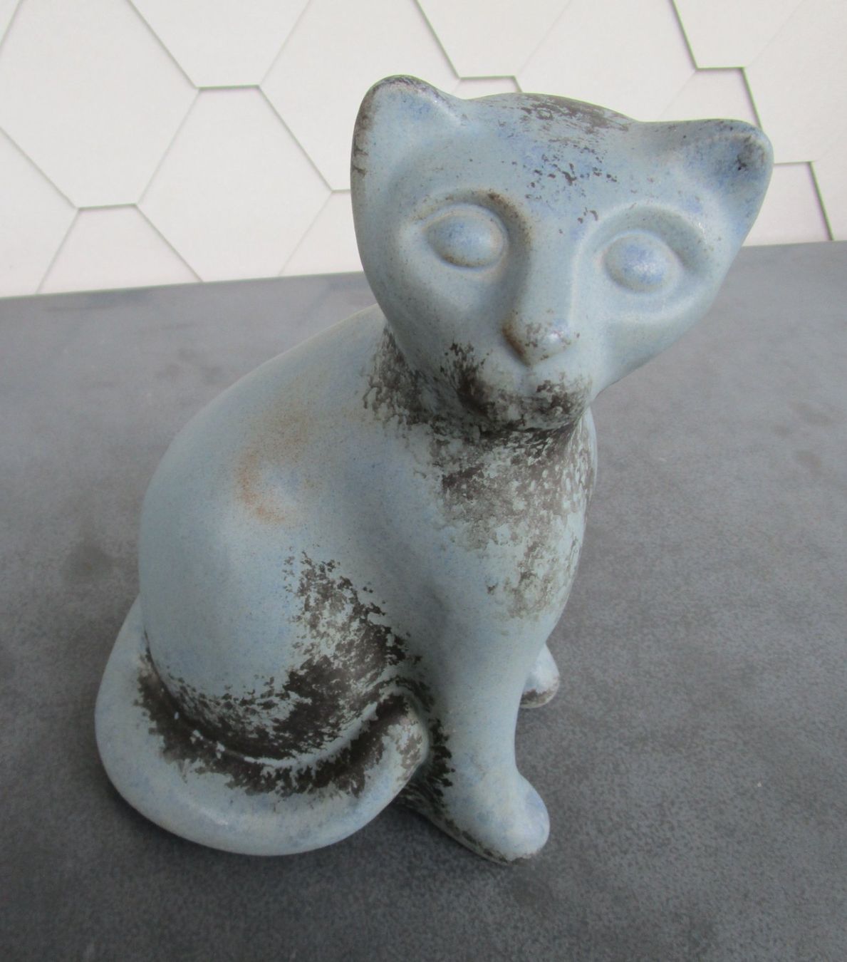Statuette: Keramik Deko Katze Blau - 28 cm – Usato da Rapperswil SG venduto da Ralphy 2