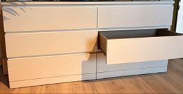 Kommode IKEA Malm weiss mit Glasplatte