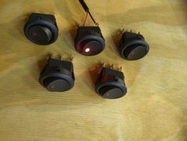Wippschalter LED rot 20A 12V 20mm 5St