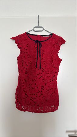 Rote Bluse, Orsay, Grösse M mit Blumenmuster
