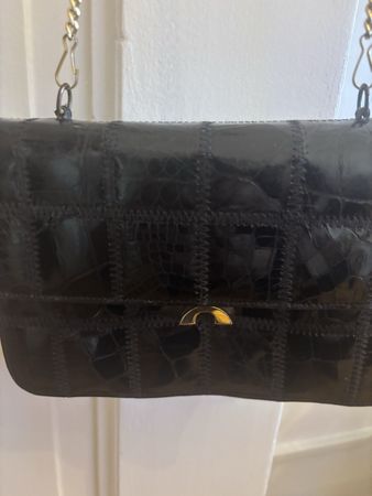 Magnifique petit sac vintage en croco Perez Valencia