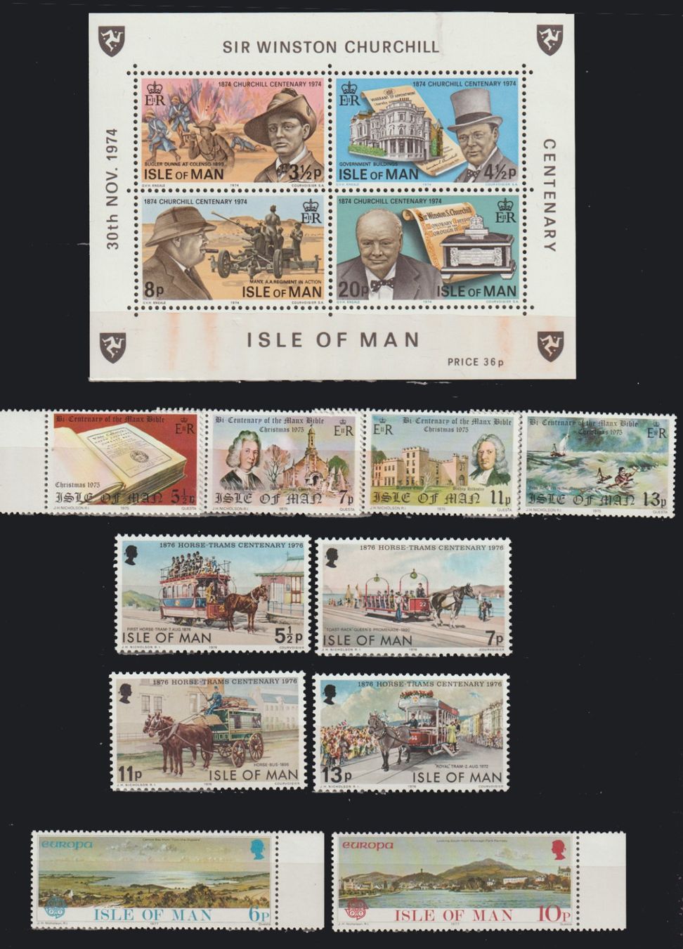 Tutti i francobolli: Île de Man, vintage! – Nuovo e nell'imballaggio originale da Crans-Montana venduto da kira56