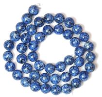 1 Strang schöne echte blue Picture Jasper Perlen 8 mm