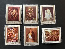 Romania 1990 Paintings complete set of 6 gest. (E936)