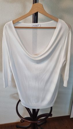 Damen Pullover Ray & Co weiss mit Wasserfallkragen