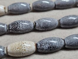 20x Keramik Zwischen Fass Zylinde Olive Kette Basteln Perlen