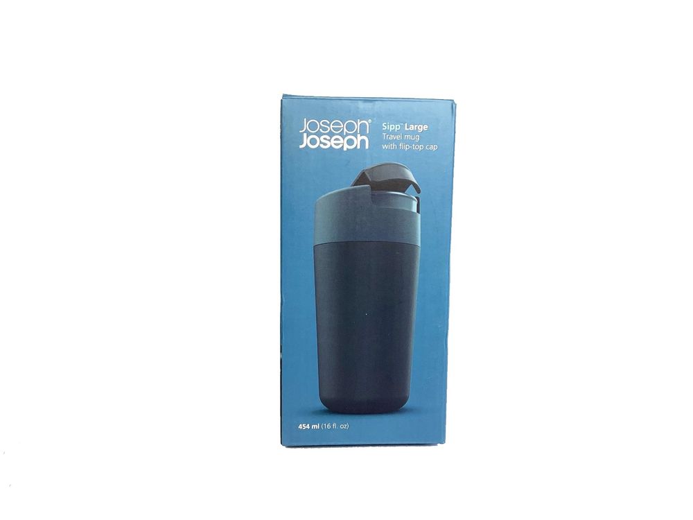 Joseph Joseph Sipp Reisebecher – 454 Ml, Auslaufsicher, BPA-frei, Mit Klappbarem Hygienedeckel & Rutschfestem Griff (Koralle)