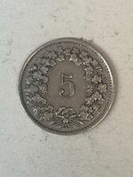 5 Rp. 1943 B Schweiz vz – tolle Erhaltung – Patina