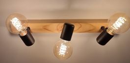 Wandleuchte Holz mit 3 Lampen Eglo