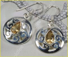 CITRINE , Citrin Ohrhänger 925 Silber