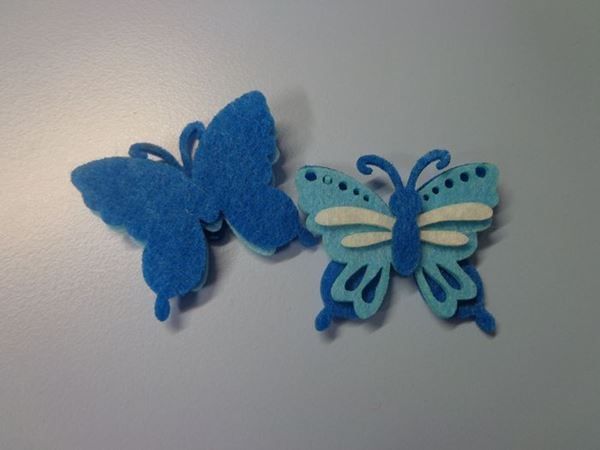 Musikinstrumente: Papillon feutrine 3 tons 5cm BLEU 3D – Neu und originalverpackt aus St-Imier von goodber 1