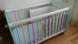 Kinderbett farbige Sprossen inkl.Matratze