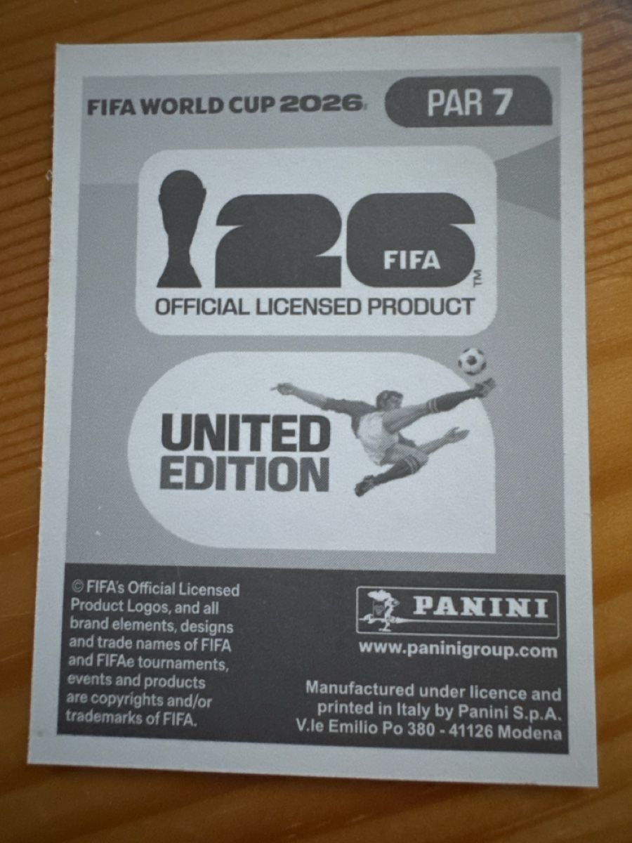 Panini Sammelbilder & Trading cards: Panini FWC 2026 PAR7 – Gebraucht aus Vesenaz von miguelfdfrade 1